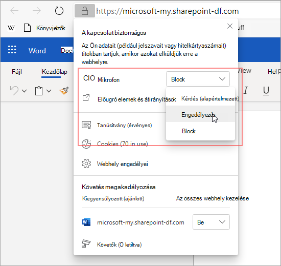 Módosítsa a beállítást Engedélyezés értékre.