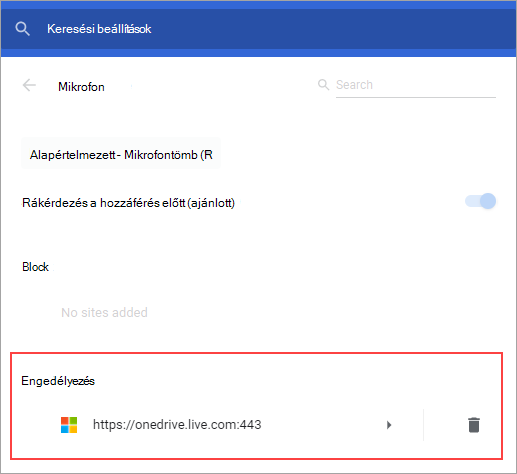 Győződjön meg arról, hogy a webhely szerepel az Engedélyezés listában.