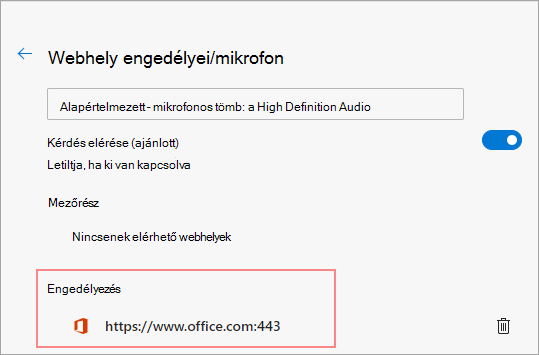 Webhely engedélyeinek megadása