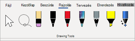 Microsoft 365 Rajzeszközök tollai