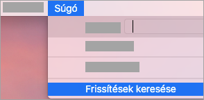 Segítség a > Frissítések kereséséhez