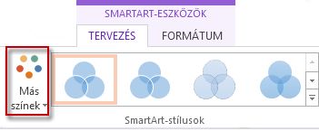 A Más színek gomb a SmartArt-stílusok csoportban