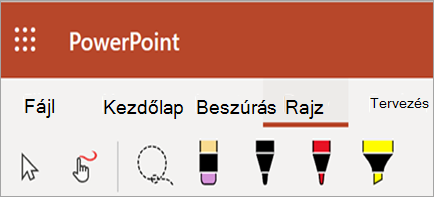 Szabadkézi toll, kiemelő és színek megjelenítése