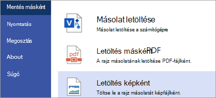 A Letöltés képként lehetőség megjelenítése