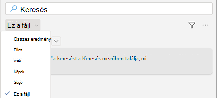 A Keresés megjelenítése a Word-ben