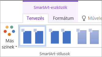 A SmartArt-eszközök Tervezés lapjának Más színek gombja