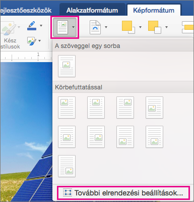 On the Picture Format tab, Position and More Layout Options are highed.