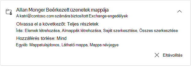 Allan Munder kibontott megosztott mappa kártyája