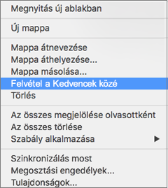Add to Favorites option on context menu