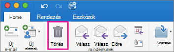 A Kezdőlap lapon kattintson a Törlés gombra