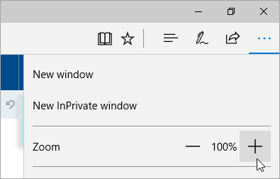 Képernyőkép a Microsoft Edge Beállítások és egyebek menüjéről