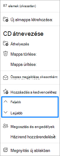 Képernyőkép a mappák áthelyezése lehetőségről
