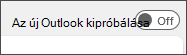 Képernyőkép: Az új Outlook kipróbálása váltógomb