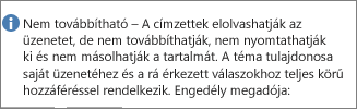 Az e-mailhez adott Nem továbbítandó üzenet