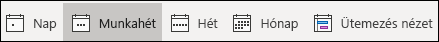 A naptárnézet módosítása