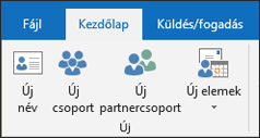 Új névjegy létrehozásához válassza az Új névjegy lehetőséget.