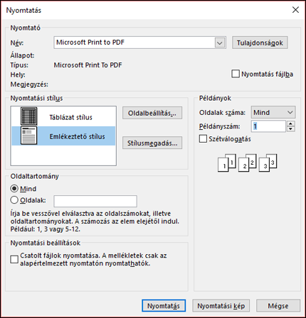 Kinyomtathatja az e-maileknek csak bizonyos oldalait.