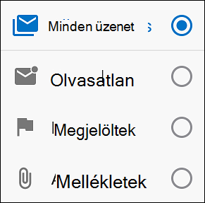 Válassza ki, hogyan szeretné szűrni az üzeneteket
