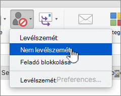 Üzenet megjelölése nem levélszemétként kijelölés