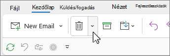 Téma törlése lefelé mutató nyíl kijelölve