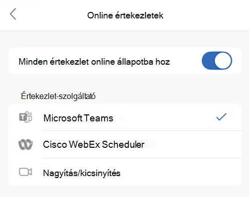 Alapértelmezett szolgáltató kiválasztása az iOS Outlookban