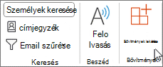 Válassza a menüszalagon a Bővítmények beszerzése lehetőséget.