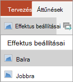 Effektus beállításai