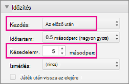 Display bullet points automatically by setting timing to After previous and specifying a delay