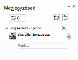 Megjegyzés törlése