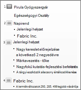 A PowerPoint Vázlat nézete