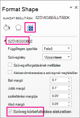 Sortörés az alakzatokban jelölőnégyzet