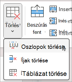 Oszlopok és sorok törlése