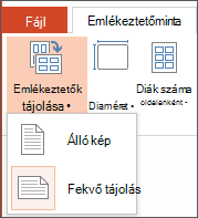 Emlékeztetők tájolása menü