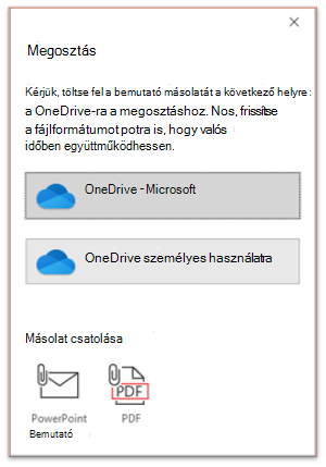A PowerPoint együttműködési képernyője