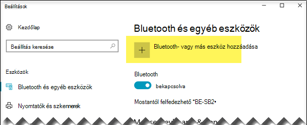 Bluetooth-eszköz beállítása
