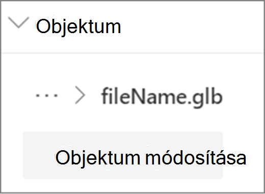 Objektum módosítása felhasználói felület