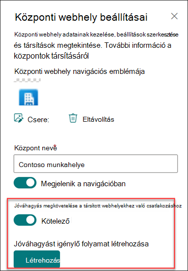 Képernyőkép a jóváhagyási folyamat létrehozásáról
