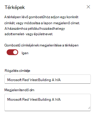 Gombostű címkéjének és címének szerkesztése