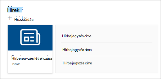 A Hírek kijelző előnézete.