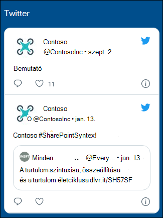 A Twitter kijelző előnézete.