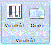 Barcode and Label commands on the Ribbon