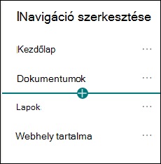 Navigációs ablak hozzáadása kijelölt hivatkozás lehetőséggel.