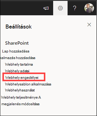 Beállítások kiemelt webhelyengedélyekkel