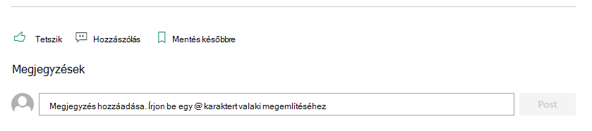 A SharePoint-lapok Megjegyzések területén az olvasók visszajelzést küldhetnek a szerzőknek.