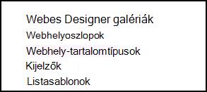 A Webhelytervezői minták csoport beállításai a SharePoint Online Webhely beállításai lapján