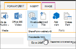 Hivatkozás beszúrása webcím használatával