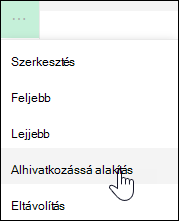 Egy a bal oldali menüben látható hivatkozás lefokozása alhivatkozássá