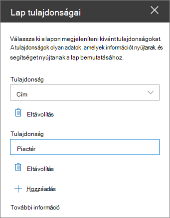 A Lap tulajdonságai kijelző ablaktábla