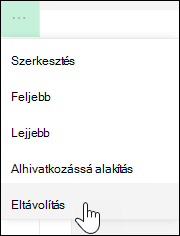 Hivatkozás eltávolítása a bal oldali menüből,