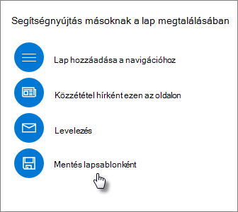 Promote panel showing Save as page template